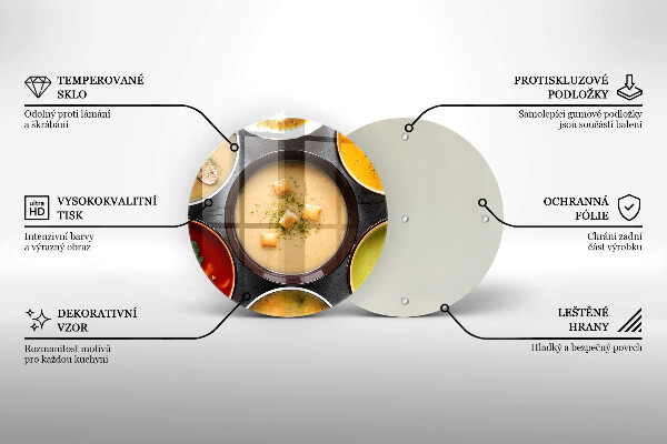 Skärbräda glas unik Färgglada soppor