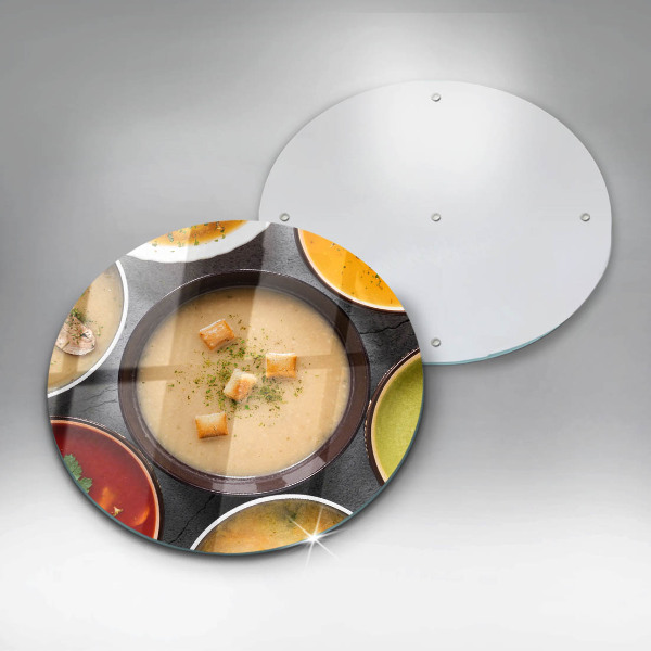 Skärbräda glas unik Färgglada soppor