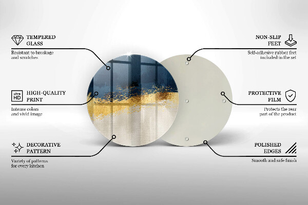 Skärbräda glas unik Guld abstraktion