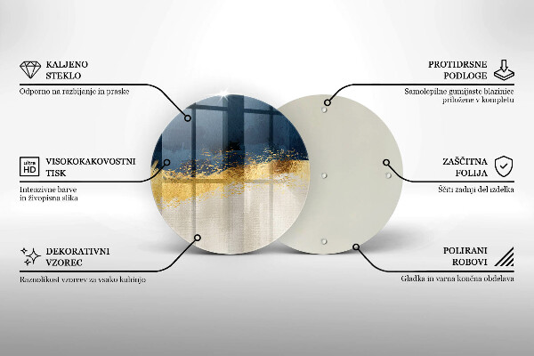 Skärbräda glas unik Guld abstraktion