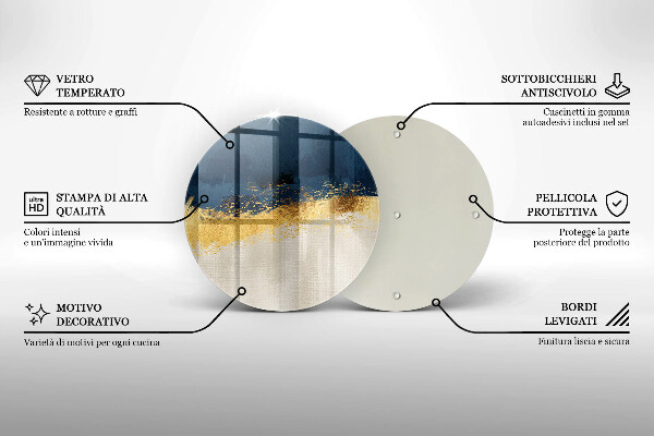 Skärbräda glas unik Guld abstraktion