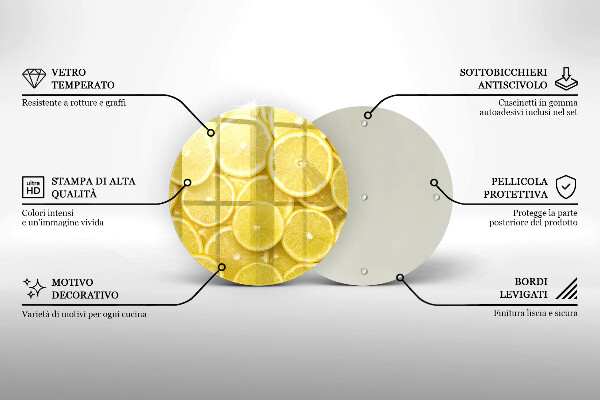 Skärbräda glas unik Citronfrukt