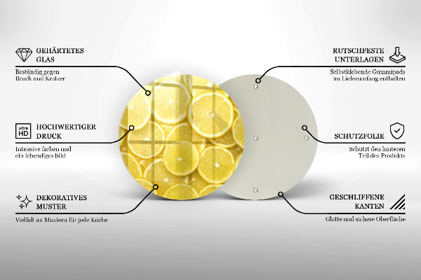 Skärbräda glas unik Citronfrukt