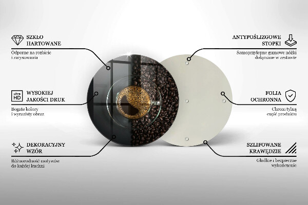 Skärbräda glas unik Kaffe och bönor