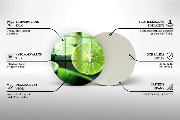 Skärbräda glas unik Lime citrus