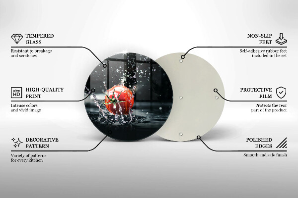 Skärbräda glas unik Tomat i vatten