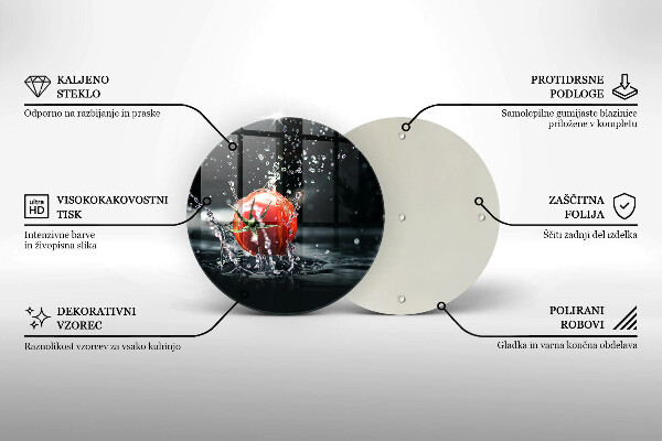 Skärbräda glas unik Tomat i vatten