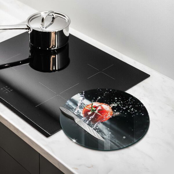 Skärbräda glas unik Tomat i vatten