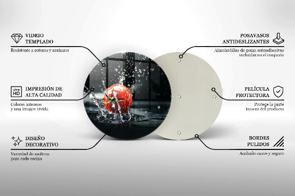 Skärbräda glas unik Tomat i vatten