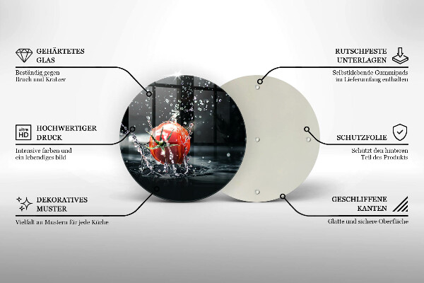 Skärbräda glas unik Tomat i vatten