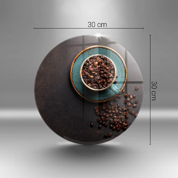 Skärbräda glas unik En kopp kaffebönor