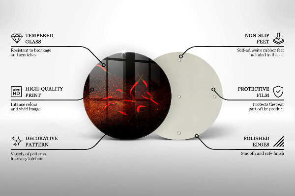Skärbräda glas unik Varm chilipeppar