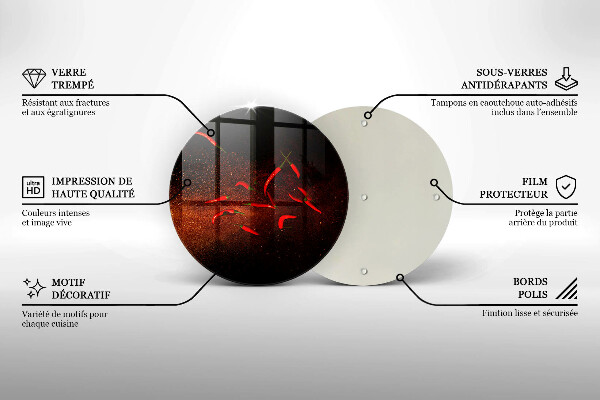 Skärbräda glas unik Varm chilipeppar