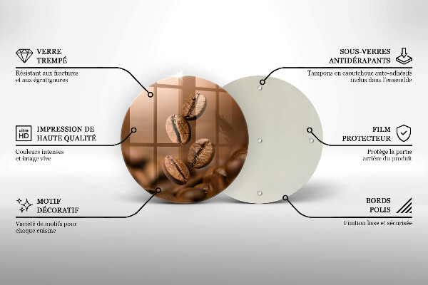 Skärbräda glas unik Kaffebönor