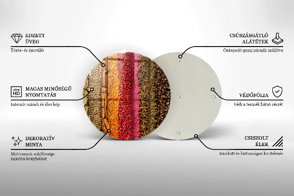 Skärbräda glas unik Färgglada kryddor