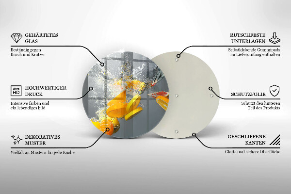 Skärbräda glas unik Citroner i vatten