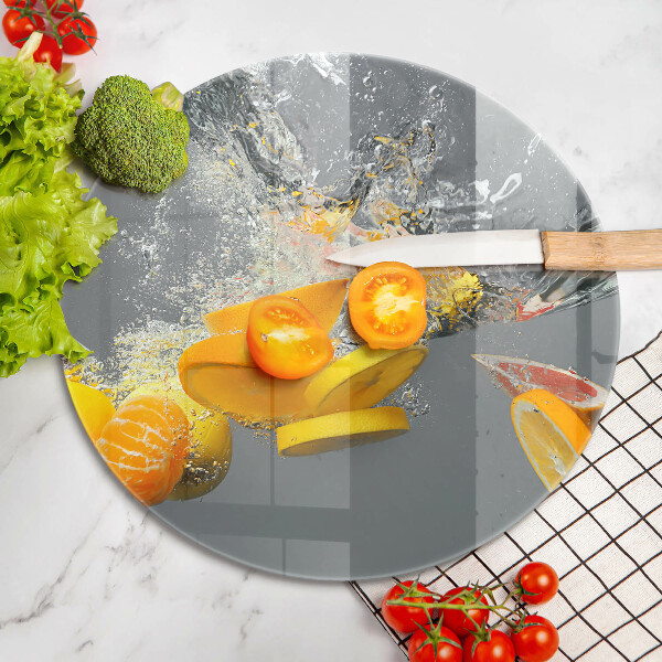 Skärbräda glas unik Citroner i vatten