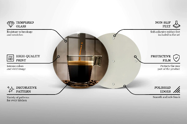 Skärbräda glas unik Glas och kaffebönor