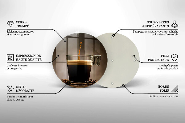 Skärbräda glas unik Glas och kaffebönor