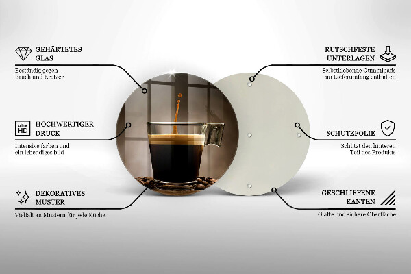 Skärbräda glas unik Glas och kaffebönor
