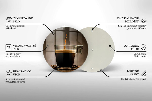 Skärbräda glas unik Glas och kaffebönor
