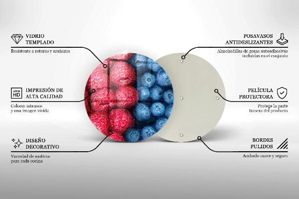 Skärbräda glas unik Hallon och blåbär frukter