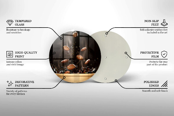 Skärbräda glas unik Heta kaffebönor