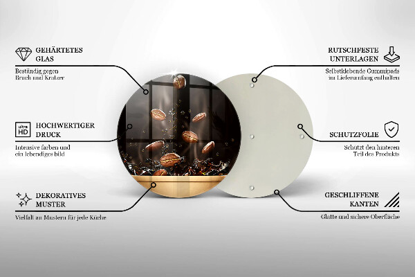 Skärbräda glas unik Heta kaffebönor