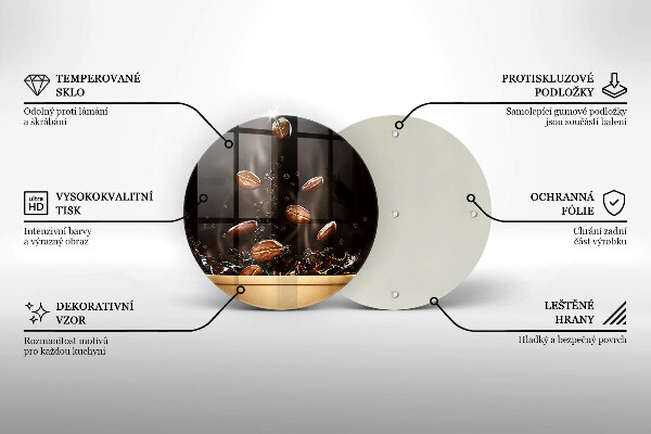 Skärbräda glas unik Heta kaffebönor