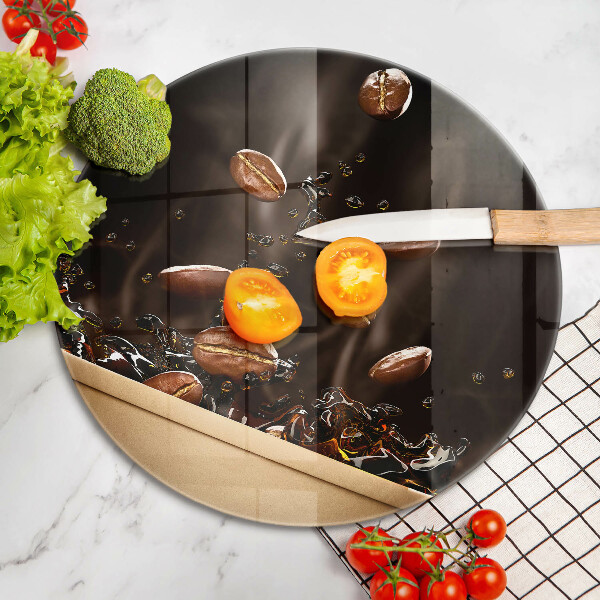 Skärbräda glas unik Heta kaffebönor