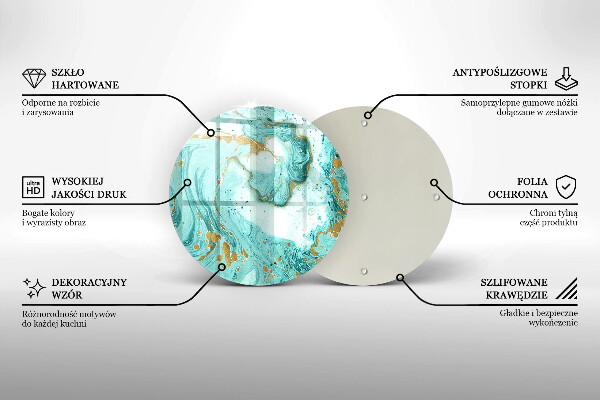 Skärbräda glas unik Blå abstraktion