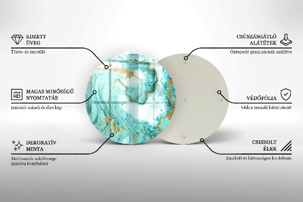 Skärbräda glas unik Blå abstraktion