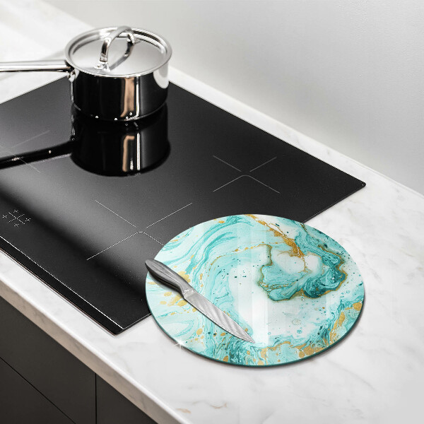 Skärbräda glas unik Blå abstraktion