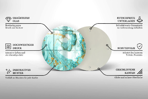 Skärbräda glas unik Blå abstraktion
