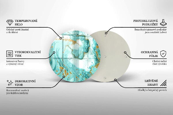 Skärbräda glas unik Blå abstraktion