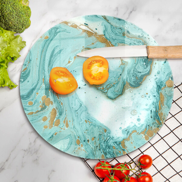 Skärbräda glas unik Blå abstraktion