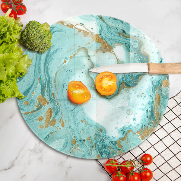 Skärbräda glas unik Blå abstraktion