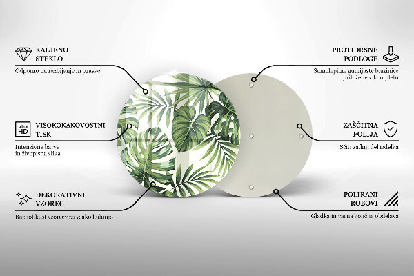 Skärbräda glas unik Monstera lämnar illustration