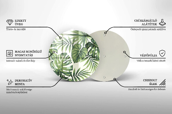 Skärbräda glas unik Monstera lämnar illustration