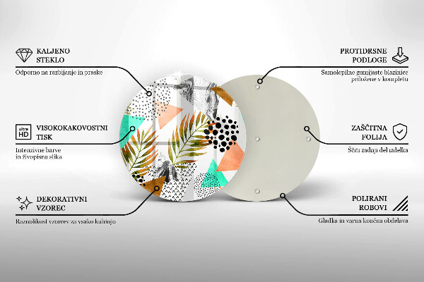 Skärbräda glas unik Boho löv mönster