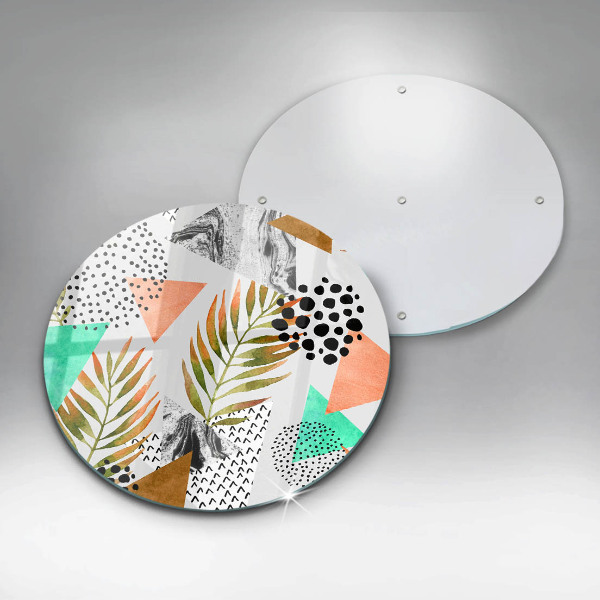 Skärbräda glas unik Boho löv mönster