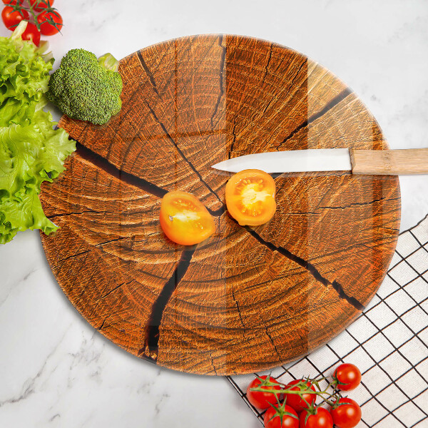 Skärbräda glas unik Trästamstruktur