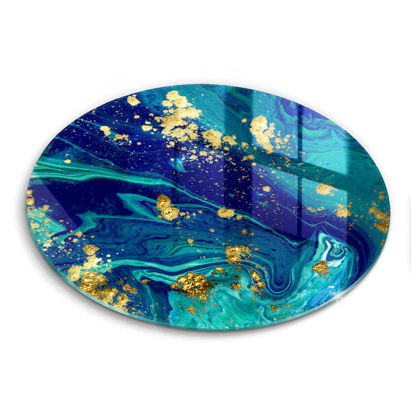 Skärbräda glas unik Abstraktion med guld