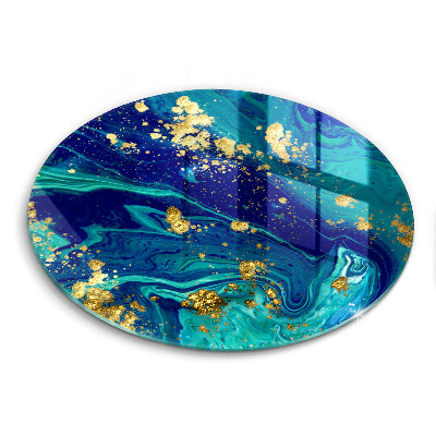 Skärbräda glas unik Abstraktion med guld