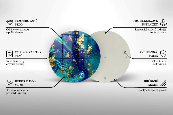 Skärbräda glas unik Abstraktion med guld