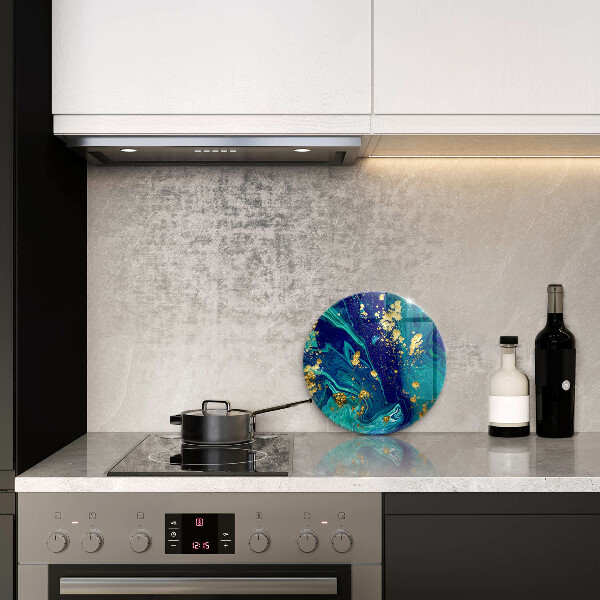 Skärbräda glas unik Abstraktion med guld