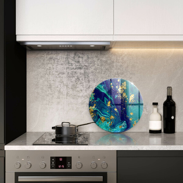 Skärbräda glas unik Abstraktion med guld