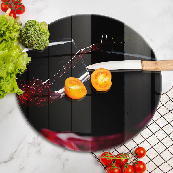 Skärbräda glas unik Ett glas rött vin