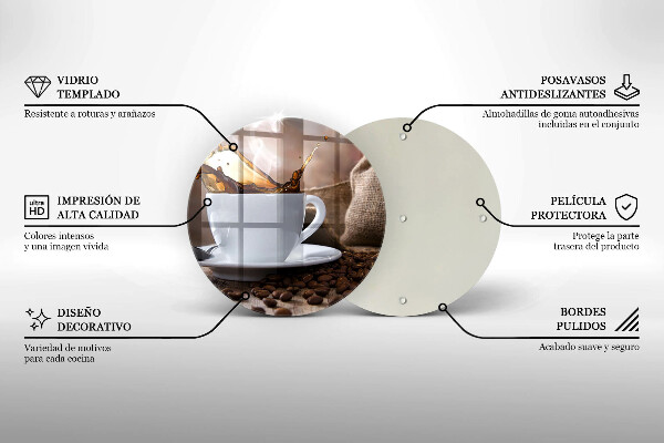 Skärbräda glas unik Kopp och kaffebönor