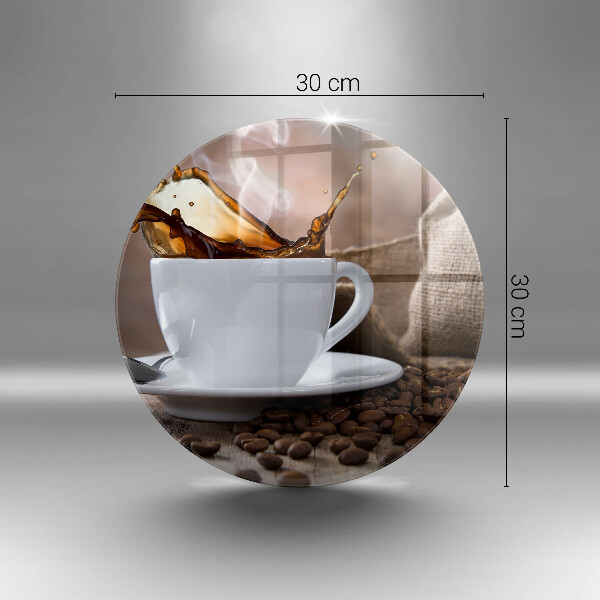 Skärbräda glas unik Kopp och kaffebönor